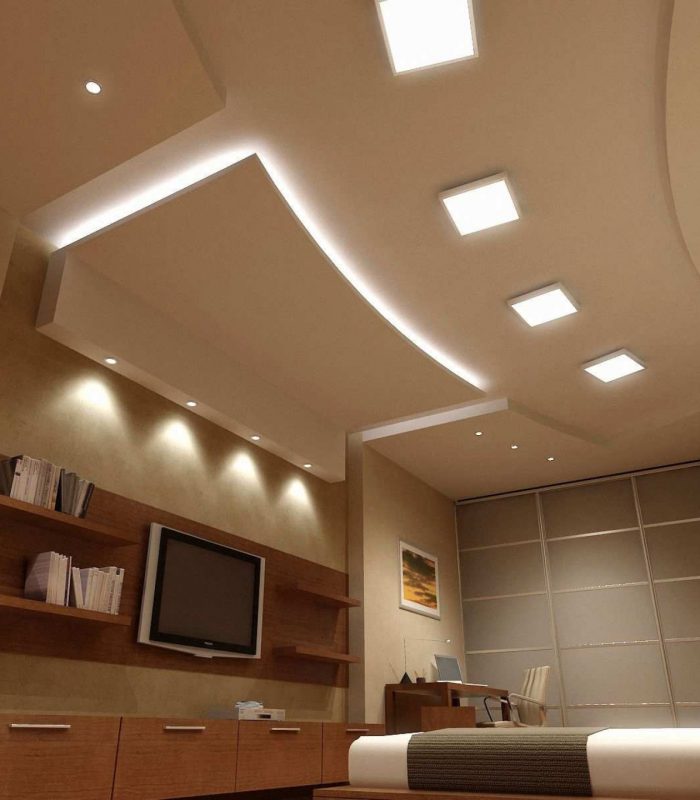 modern-square-recessed-lighting-for-interior-design-with-decorative-downlights-and-led-panel